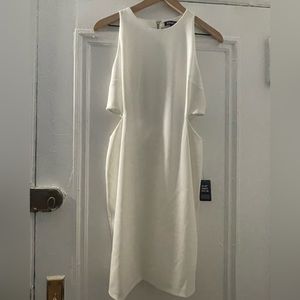 White mini dress with cutouts